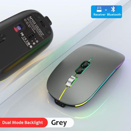 2.4G trådløs mus Type-C genopladelig GRÅ grey