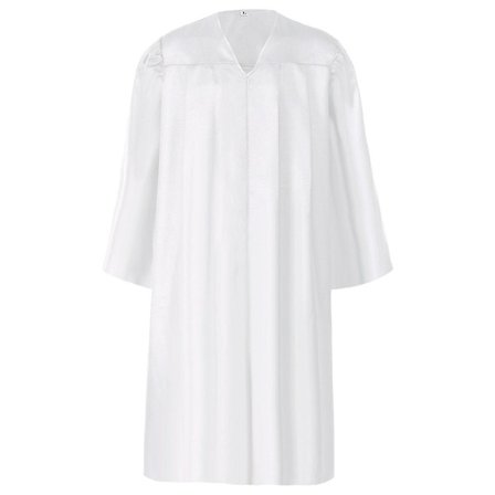 Unisex Matt Graduation Kjole For Videregående Skole, Kor Kapper For Kirken, Dommer Kapper Kostyme Halloween Kostyme - Hvit