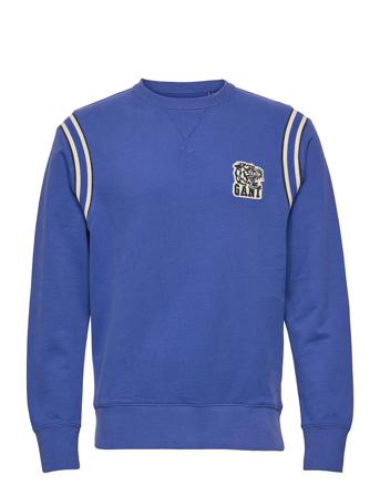 D2. Tiger Badge C-Neck Sweat Blue GANT