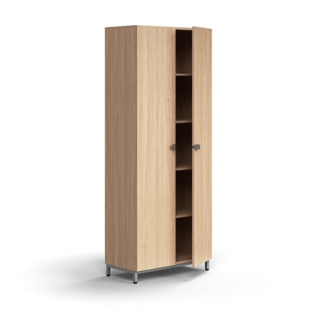 Schrank QBUS, 2020x800x420 mm, Silber, Eiche