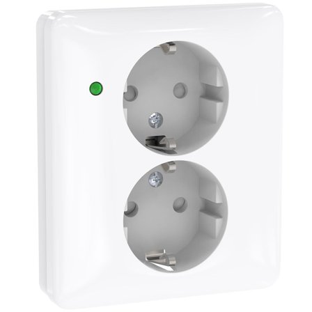 Schneider Electric Exxact Seinäpistorasia vihreä, LED, Kytkimet & pistorasiat