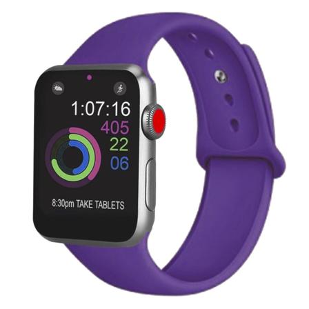 Sportsreim kompatibel med klokke 38-40 mm, myk silikonerstatnings sportsreim kompatibel med iWatch Series 5/4/3/2/1, S/M, M/L-dyp lilla