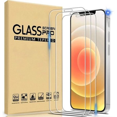Härdat glas för iPhone 12 Pro Max [3 delar], Skärmskydd [Ultra Transparent] [Anti Scratch]