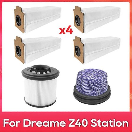 För Dreame Z40 Station Reservdelar Tillbehör Förfilter Dammpåse Robotdammsugare Kit