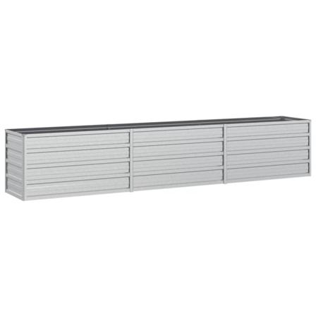 Vidaxl Odlingslåda Upphöjd Galvaniserat Stål 240x40x45 Cm Silver Silver