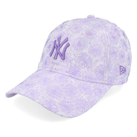 New Era - Púrpura unconstructed Gorra - New York Yankees Womens Floral 9TWENTY Purple Dad Cap @ Hatstore
