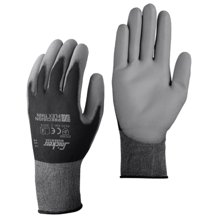 Snickers Workwear 9389 Precision Flex Light Handske svart/stengrå 12, Arbetskläder