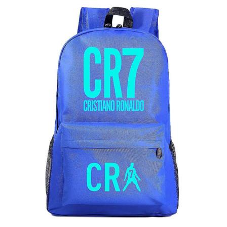 Blue Luminous Surrounding Football Ronaldo Tenåringer Skolesekk - Unisex Casual ryggsekk for menn og kvinner 4