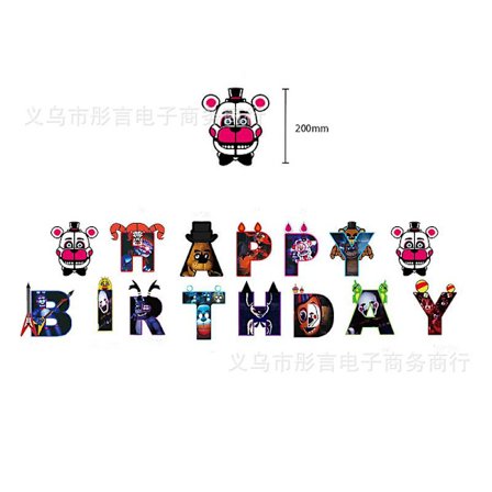 Fnaf Freddy Spil Fest Dekoration Balloner Midnight Bear Fødselsdagsbanner Kage Dekoration Indsætningskort