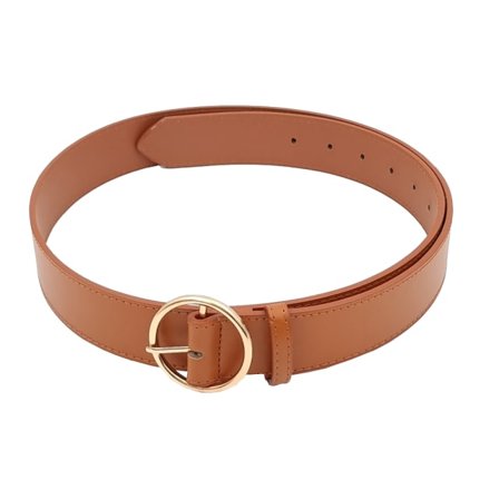Complement Bälte 3,8 Cm Brett Med Spänne Som Cirkel Skärp Dam Brun L