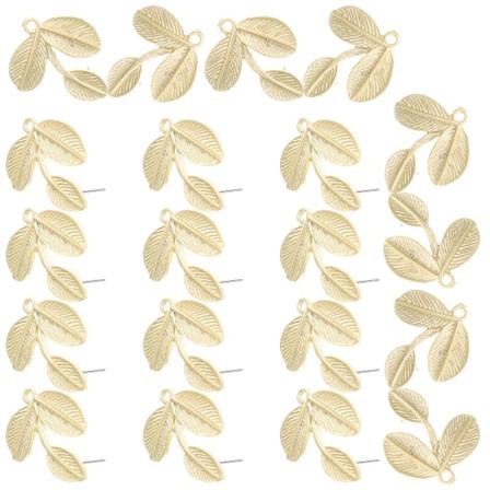 20 kpl Lehti-muotoisia Korvakorun Tappi-riipuksia Korvakorujen Valmistusmateriaalia Korvakorun Tappien Kultaisia 2X2.3CM Golden 2X2.3CM