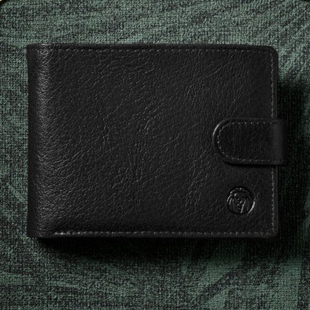 Portafoglio ergonomico California in pelle nera per uomini - Portafogli