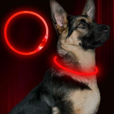LED Hundehalsbånd, USB Opladbar Blinkende Hundekrave Lys, Kæledyrs Sikkerhedshalsbånd Gør Dine Elskede Hunde Synlige Om Natten til Små, Mellemstore og