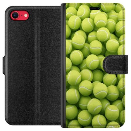 Yhteensopiva Lompakkokotelo Apple Apple iPhone 7 Vihreiden tennispallojen kuvio korkealla tarkkuudella, urheilullinen motiivi toistettavalla tekstuuri