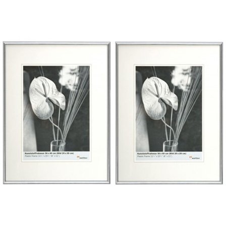 Sæt med 2 billedrammer - Walther Galeria - 30 x 40 cm - Sølv