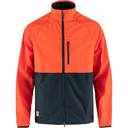 Fjällräven Men's HC Hybrid Windjacke in Dark Navy/Flame Orange/Orange, HC-Lite | Size: 2XL