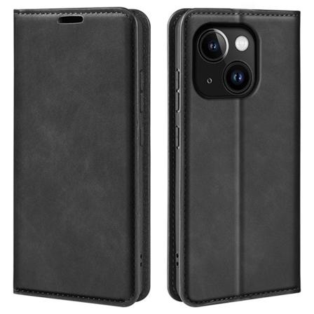 iPhone 15 Plus Plånboksfodral Flip PU-Läder - Svart