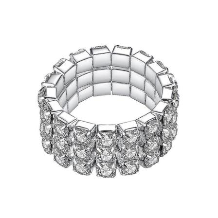 3 række elastisk krystal ring stretch rhinestone fælles ring kvinde pige smykker