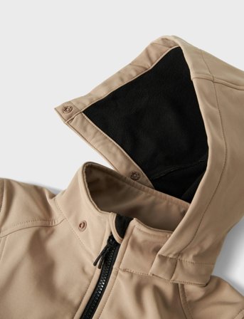 name it Nknalfa08 Softshell Jacket Block Fo - Beige - 128