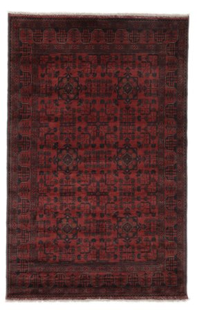 Afghan Khal Mohammadi Tæppe 129X200 Sort/Mørkerød Uld, Afghanistan
