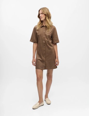 Object Objfenja Scarlet 3/4 Short Dress E Wi 25 - Brown - 34