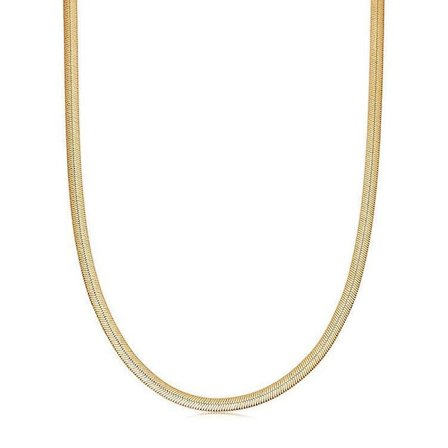 S925 Sterling Silver Blade Flat Snake Bone Halsband