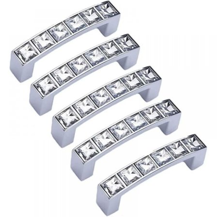 (5 kpl, reikäväli 64 mm/2,5 tuumaa) Timanttilasi-laatikovetimet, kirkkaat strassit