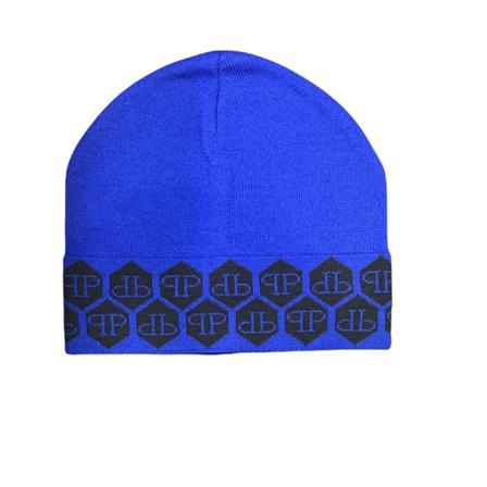 Philipp Plein, Beanies Blauw, Heren, Maat:ONE Size