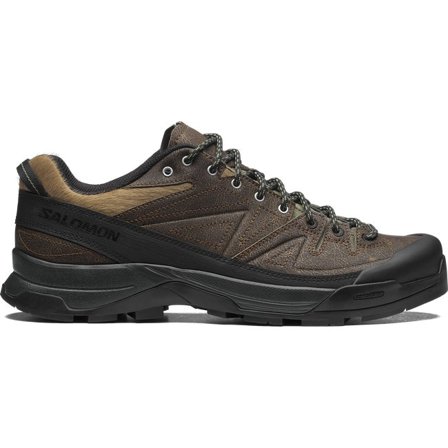 Salomon - Unisex sportovní boty X-alp Low Distressed Leather - Dark Earth / Black / Deep Lichen Green