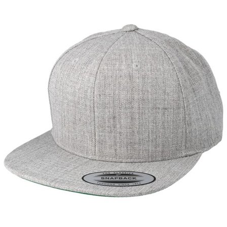 Yupoong - Grå snapback Keps - Heather Grey Snapback @ Hatstore