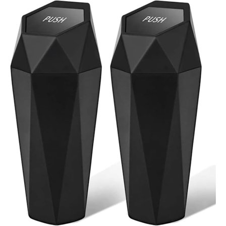 Auton roskakori kannella, timanttikuvioinen pieni kannettava automaattinen roskakori, vedenpitävä auton roskakori, autoon, kotiin, toimistoon ja 