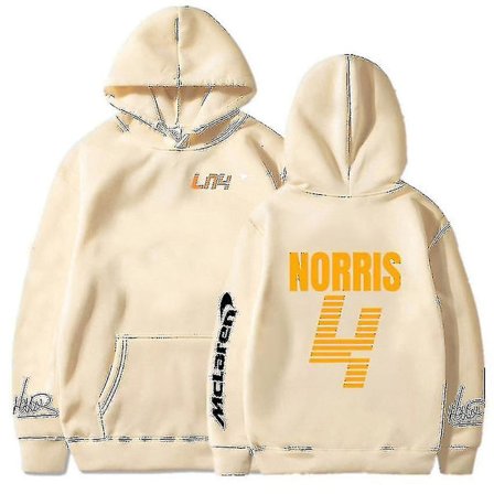 Mclaren F1 Hoodie Lando Norris 4 Bogstaver Print Mænds og Kvinders Trøje Efterår/Vinter Casual Mode Gade Stor Hoodie,4,4[HK]