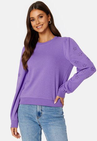 Pieces Brunda LS Sweat Paisley Purple Klær