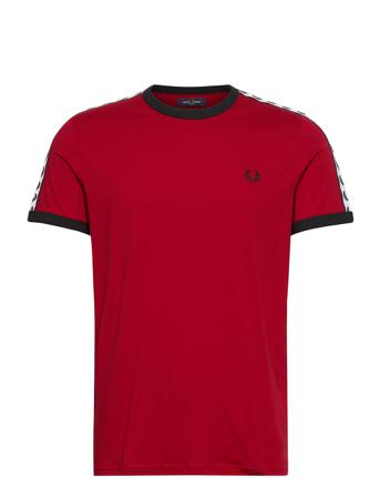Taped Ringer T-Shirt T-shirts Short-sleeved Punainen Fred Perry