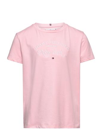 Icon Script Embro Tee S/S T-shirt Lyserød Tommy Hilfiger