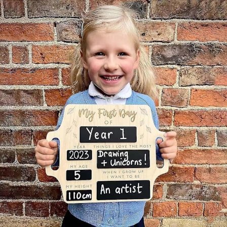 Personlig Första Skoldagen Tavla, Bärbar Hängande Skoltavla, Tillbaka till Skolan Present till Flickor och Pojkar