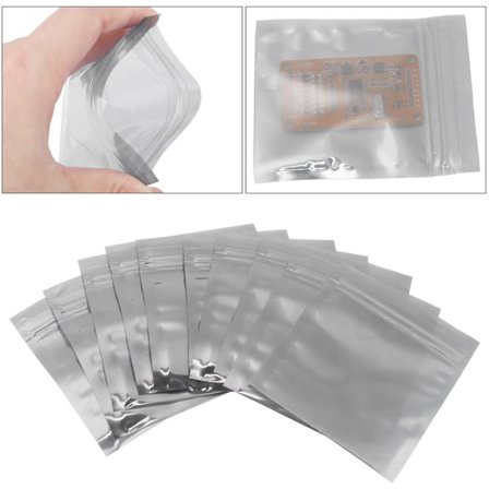 100 stk./parti Antistatisk Opbevaringspose Lynlås Genlukkelig Pose til Elektroniske Komponenter