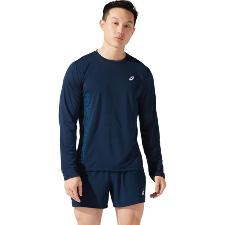 Asics Men's SMSB Run LS Top Men long-sleeved training tops Blue XS