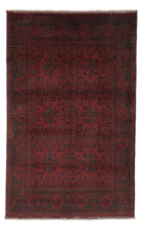 Tapis D'orient Afghan Khal Mohammadi 125X200 Noir/Rouge Foncé (Laine, Afghanistan)