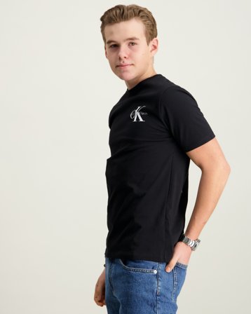 Calvin Klein CHEST MONO LOGO SS T-SHIRT Zwart T-shirts Jongens - Kids Brand Store