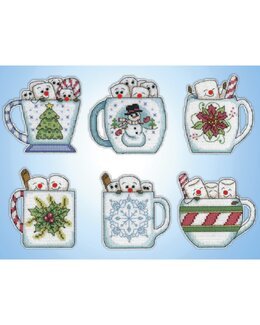 Plastik Canvas Weihnachtsbecher 6-er Pack - Design Works Crafts