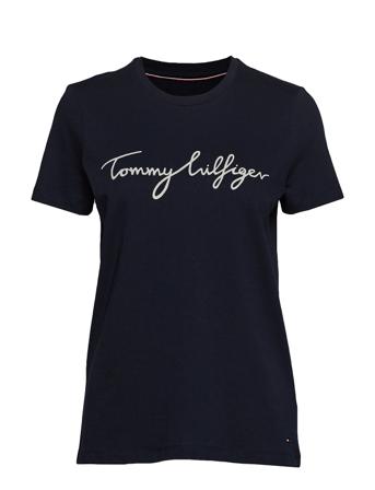 Heritage Crew Neck Graphic Tee T-shirt Top Blå Tommy Hilfiger