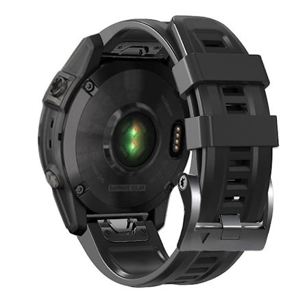 Silikonarmband för Garmin Tactix 7 Pro/Fenix 7X/Fenix 6X Pro, 26 mm, med svart spänne