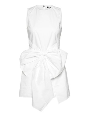ROTATE Birger Christensen Sleeveless Dress W/ Bow - White - 40