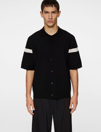 J. Lindeberg Rayne Knitted Shirt - Black - M