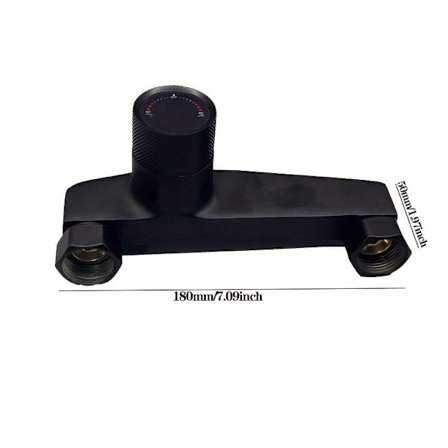 Moderne Badeværelsesarmatur - Vægmonteret Badekar-/Brusearmatur med Varmt/Koldt-vandskontrol, Skjult Ventil, Mat Sort Finish, til Badeværelse_OF