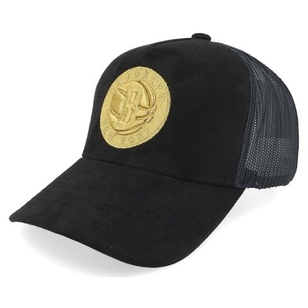 Mitchell & Ness - NBA Zwart trucker Cap - Brooklyn Nets Suede Black Trucker @ Hatstore