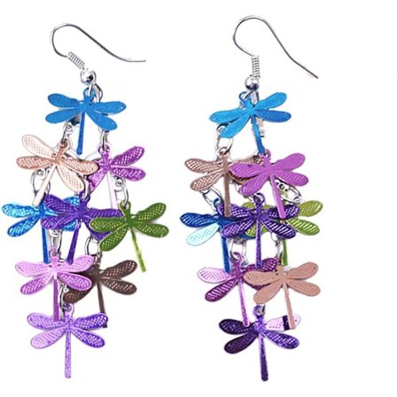 Örhängen för Kvinnor Dragonfly Hollow Dangle Hook Mode Chri,ZQKLA