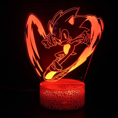 3d nattlampa Sonic boy Sonic färgglada touch led bord