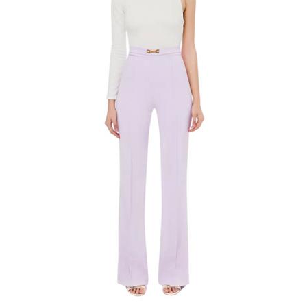 Elisabetta Franchi Elisabetta Frachi Palazzo Pants High Waist , Paars , Dames , Maat: M